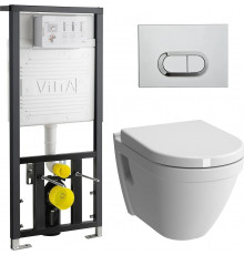Комплект VitrA S50 9003B003-7201 кнопка хром цвет белый,  в современном стиле