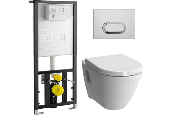 Комплект VitrA S50 9003B003-7201 кнопка хром цвет белый,  в современном стиле
