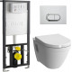 Комплект VitrA S50 9003B003-7201 кнопка хром цвет белый,  в современном стиле