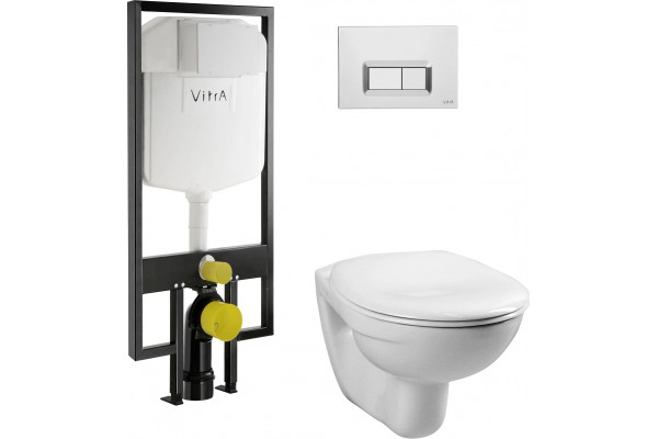 Комплект VitrA Normus 9773B003-7200 кнопка хром цвет белый,  в современном стиле