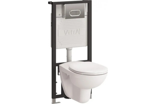 Комплект VitrA Normus 9773B003-7203 кнопка матовый хром цвет белый,  в современном стиле