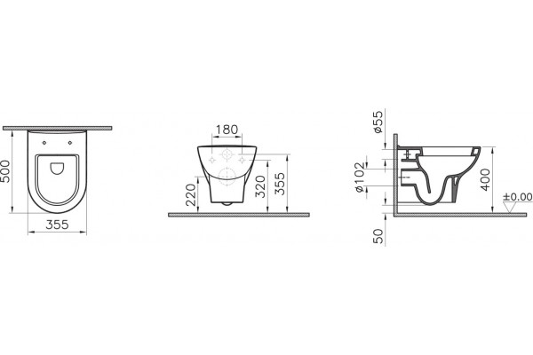 Комплект VitrA Zentrum 9012B003-7206 4 в 1 с микролифтом, цвет белый,  в современном стиле