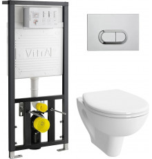 Комплект VitrA S20 9004B003-7202 подвесной унитаз + инсталляция + кнопка цвет белый, бачок 3/6 л