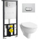 Комплект VitrA S20 9004B003-7202 подвесной унитаз + инсталляция + кнопка цвет белый, бачок 3/6 л