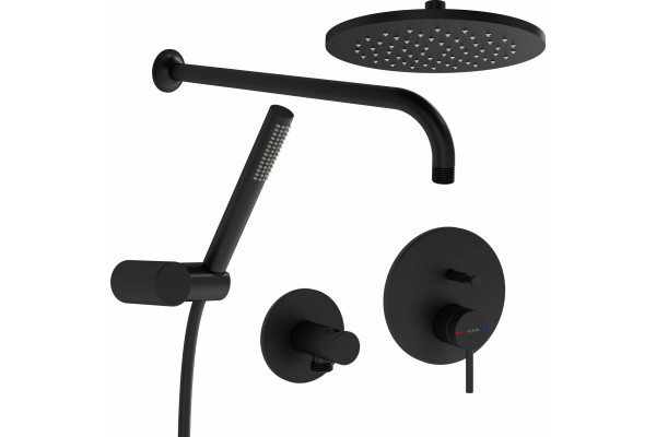 Душевой комплект VitrA Origin A4926636EXP С ВНУТРЕННЕЙ ЧАСТЬЮ, матовый черный, шланг 150 см, 1 режим