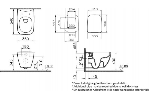 Комплект VitrA Shift 9855B003-7200 цвет белый,  в современном стиле