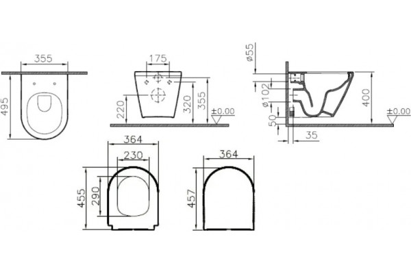 Комплект VitrA Integra 9856B003-7200 цвет белый,  в современном стиле