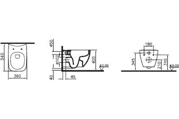 Унитаз подвесной VitrA Shift 7742B083-0075 черный, прямоугольный, 36x54 см