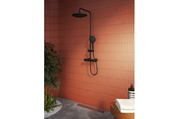 Душевая стойка VitrA AquaHeat A4720536 матовая черная цвет черный, штанга 122.8 см