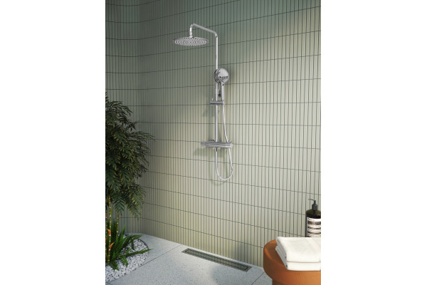 Душевая стойка VitrA AquaHeat A47201EXP хром, штанга 122.8 см, шланг пластиковый 150 см