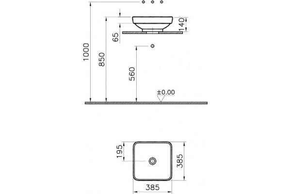 Раковина VitrA Water jewels 4441B097-1747 квадратная