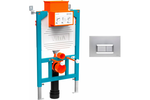 Система инсталляции для унитазов VitrA 800-2018 с кнопкой смыва, хром, 50x27x97 см