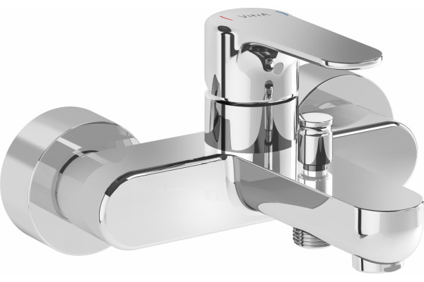 Смеситель VitrA Root Round A42725EXP для ванны с душем, хром, однорычажный, длина излива 16.5 см