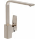 Смеситель VitrA Root Square A4275334EXP для кухонной мойки, никель, однорычажный, сталь