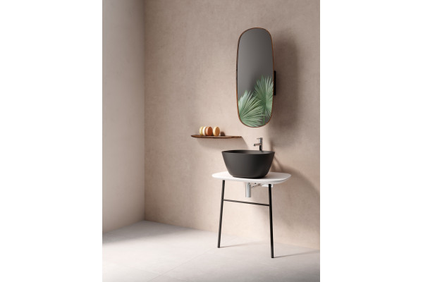 Раковина VitrA Plural 7811B483-0016 высокая, матовая чёрная, квадратная, цвет черный