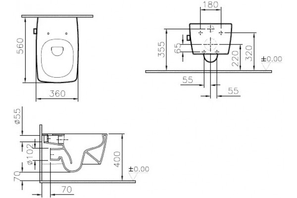 Унитаз подвесной VitrA Metropole 7672B003-1684 с функцией биде, белый, 36x56 см