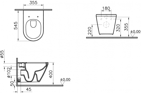Унитаз подвесной VitrA Integra Round 7041B003-0075 белый, 35.5x54.5 см