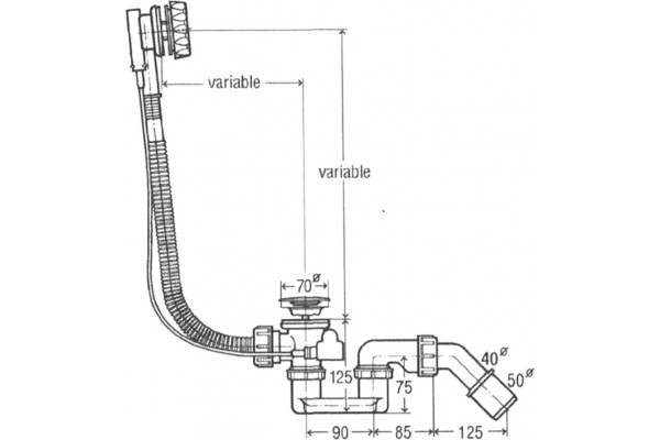 Слив-перелив VitrA Syphon 59970013000 полуавтомат хром