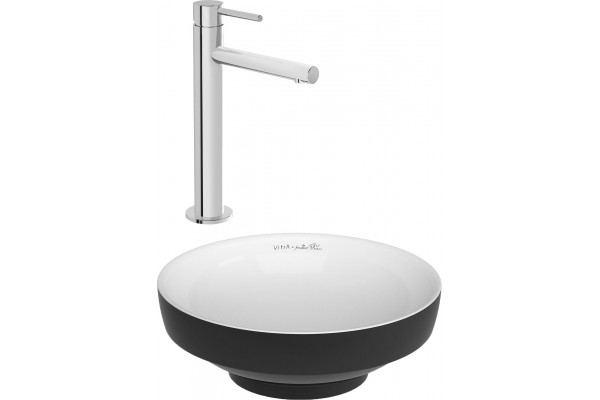 Комплект Раковина VitrA Water jewels 4334B097 круглая + Смеситель VitrA Origin для раковины