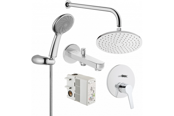 Душевой комплект VitrA Solid S A49287EXP С ВНУТРЕННЕЙ ЧАСТЬЮ хром, шланг пластиковый 150 см