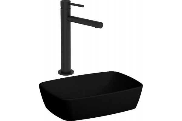 Комплект Раковина VitrA Shift 7075B083 черная + Смеситель VitrA Origin для раковины