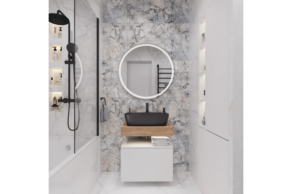 Комплект Раковина VitrA Shift 7075B083 черная + Смеситель VitrA Origin для раковины