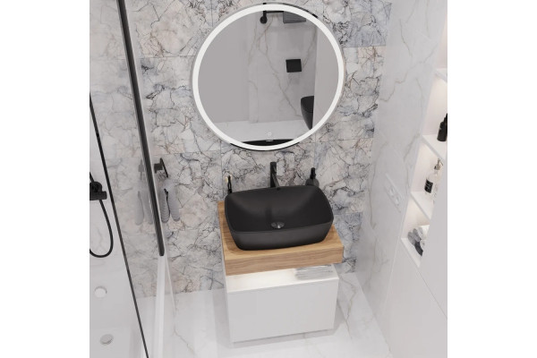 Комплект Раковина VitrA Shift 7075B083 черная + Смеситель VitrA Origin для раковины