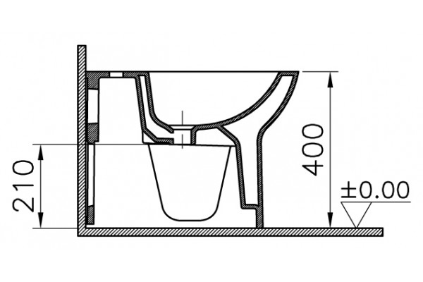 Биде напольное VitrA S20 5509B003 цвет белый, овальное, 36x54 см