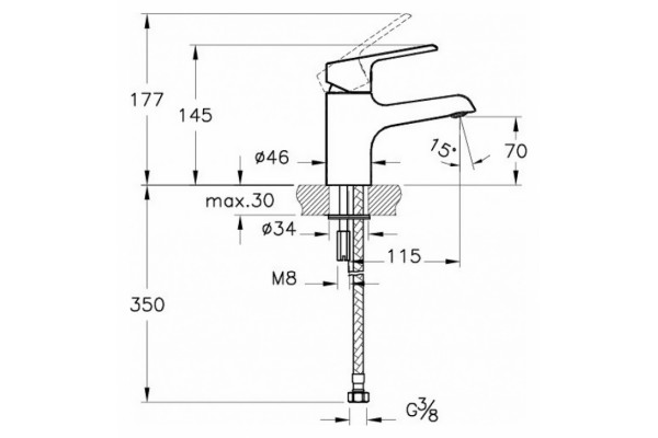Смеситель VitrA Axe S для раковины однорычажный, хром, высота излива 7 см