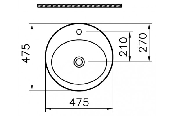 Рукомойник VitrA 5467B003 цвет белый, на столешницу, круглая