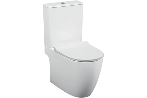 Унитаз-компакт VitrA Sento Open-Back 9830B003-7204 безободковый белый, овальный, 38.5x65 см