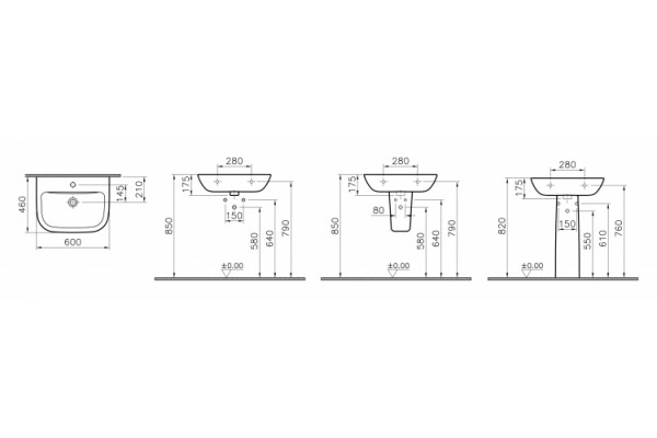 Раковина VitrA S20 5503B003 цвет белый, полукруглая, с переливом