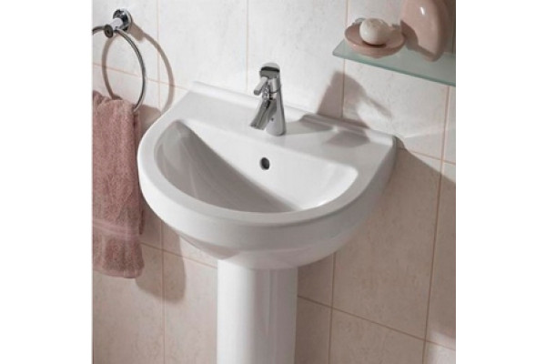 Раковина VitrA S50 5301B003 (55 см) цвет белый, полукруглая, с переливом