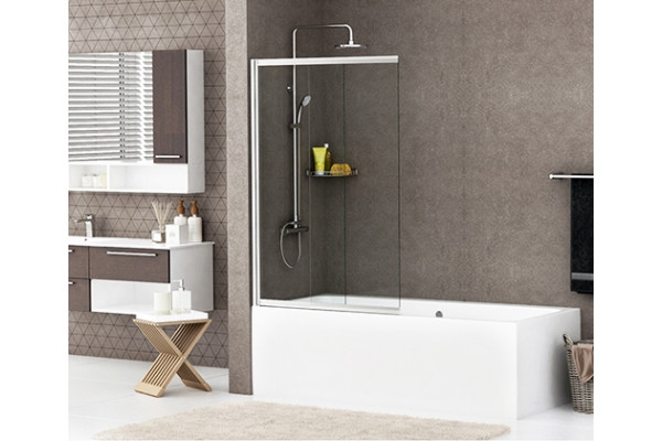 Шторка на ванну Wasserkraft Main 41S02-80 стекло прозрачное, профиль хром