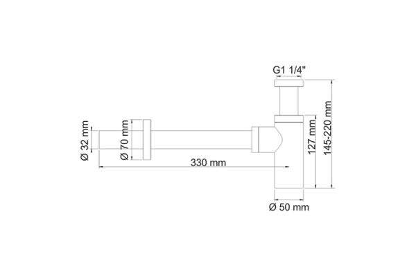 Сифон для раковины Wasserkraft A070 хром