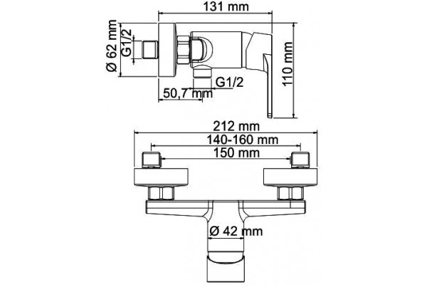 Смеситель Wasserkraft Dill 6102 для душа однорычажный, хром