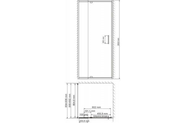 Душевой уголок Wasserkraft Berkel 48P28 85x90 см прямоугольный, двери распашные