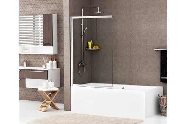 Шторка на ванну Wasserkraft Main 41S02-80WS стекло прозрачное, профиль хром
