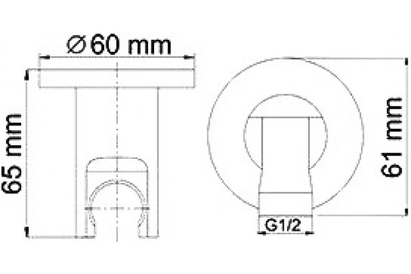 Шланговое подключение Wasserkraft A099 хром,  в современном стиле