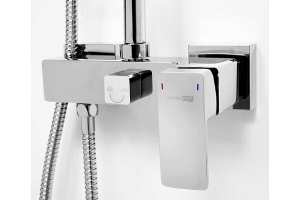 Душевая стойка Wasserkraft A17702 хром, штанга 115 см, шланг 150 см