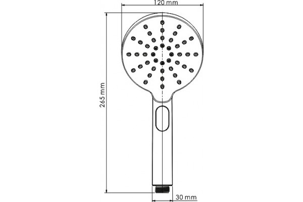 Душевая лейка Wasserkraft A127 хром, 3 режима
