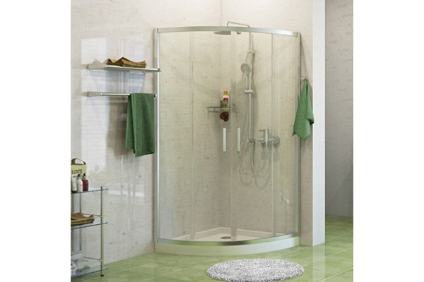Душевой уголок Wasserkraft Main 41S23 100x100 см с поддоном, четверть круга, двери раздвижные