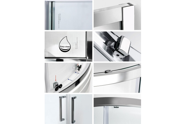 Душевой уголок Wasserkraft Main 41S23 100x100 см с поддоном, четверть круга, двери раздвижные