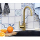 Смеситель Wasserkraft Aisch 5507 для кухонной мойки однорычажный, золото