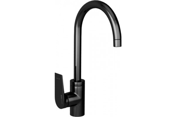 Смеситель Wasserkraft Glan 6607 для кухонной мойки однорычажный, черный