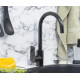 Смеситель Wasserkraft Glan 6607 для кухонной мойки однорычажный, черный
