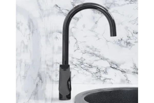 Смеситель Wasserkraft Glan 6607 для кухонной мойки однорычажный, черный