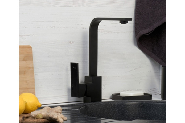 Смеситель Wasserkraft Abens 2007 для кухонной мойки однорычажный, черный