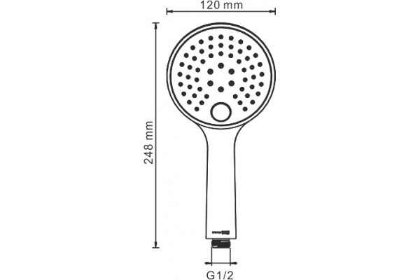 Душевая лейка Wasserkraft Sauer A207 золото, штанга 24.8 см, 3 режима