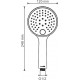 Душевая лейка Wasserkraft Sauer A207 золото, штанга 24.8 см, 3 режима